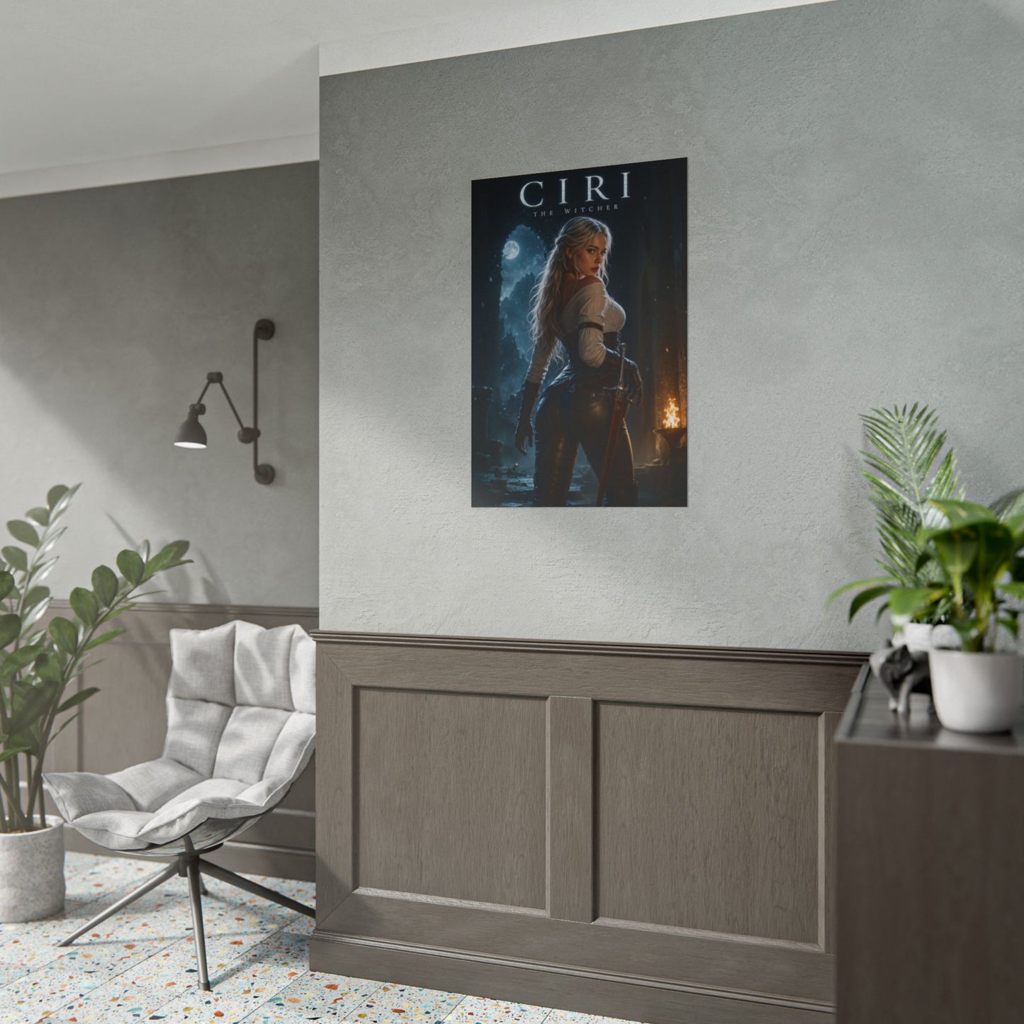 Ciri Poster, Witcher Gaming Wall Art, Fantasy Print, Bedroom Decor