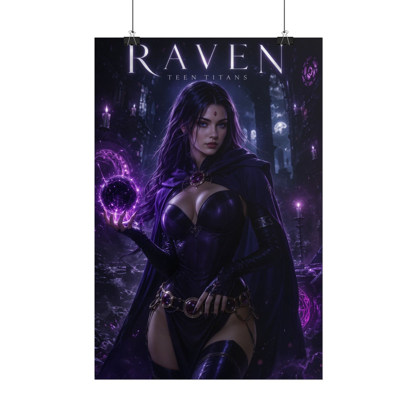 Raven Poster, Teen Titans Wall Art, DC Comics Print, Fantasy Decor