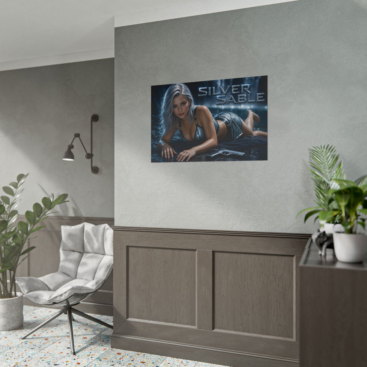 Silver Sable Heroine Wall Art Comic Poster Bedroom Office Decor Collectible