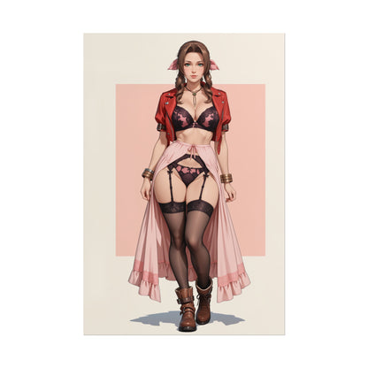 Плакат Аеріт Гейнсборо, художній принт дівчини з аніме Final Fantasy, настінний декор для геймерів