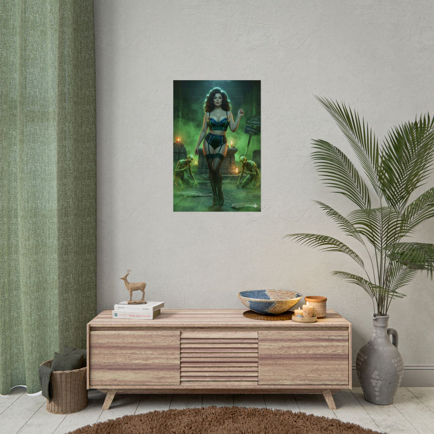 Fallout Toxic Queen Poster / Fallout Toxic Wall Art / Fallout Toxic Art Print / Fallout Poster - powerful woman walking through glowing toxic scene