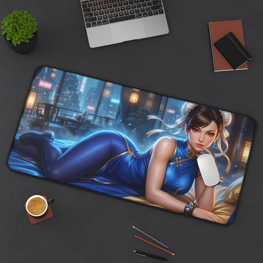 Street Fighter Mouse Pad, Chun-Li Desk Mat, Large Desk Pad