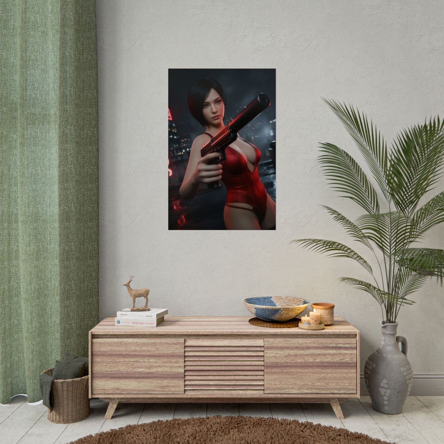 Ada Wong Poster Resident Evil Wall Art Print Gaming Room Decor