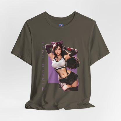 Tifa Lockhart Grafik-T-Shirt | Final Fantasy VII T-Shirt für Anime-Fans | Sexy Kämpferinnen-Shirt