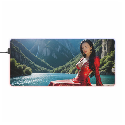 Килимок для столу Boa Hancock – світлодіодний RGB-підкладка, ігровий комплект із зображенням аніме-дівчини Royal Waifu