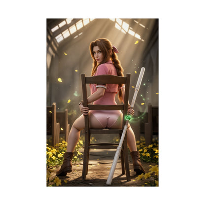 Aerith Poster Final Fantasy Wall Art Print Fantasy Gaming Decor