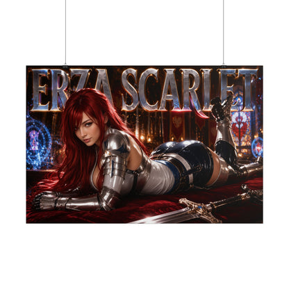 Erza Scarlet Character Poster Fairy Tail Anime Wall Decor Collectible Art Print