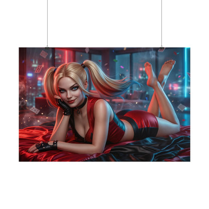 Harley Quinn Poster, DC Comics Wall Art, Gaming Print Decor