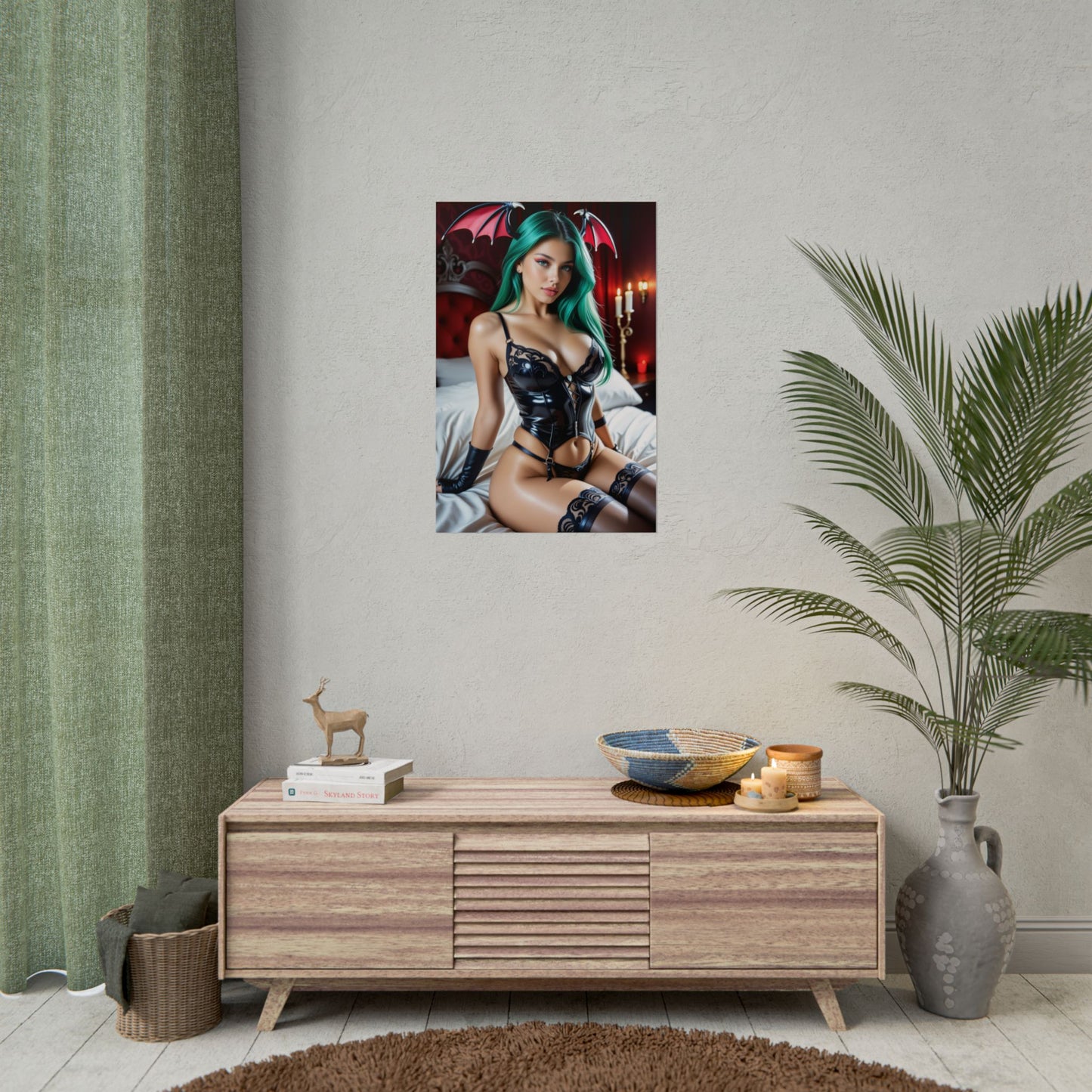 Morrigan Aensland Poster Print – Gothic Fantasy Wall Decor for Gamer Rooms