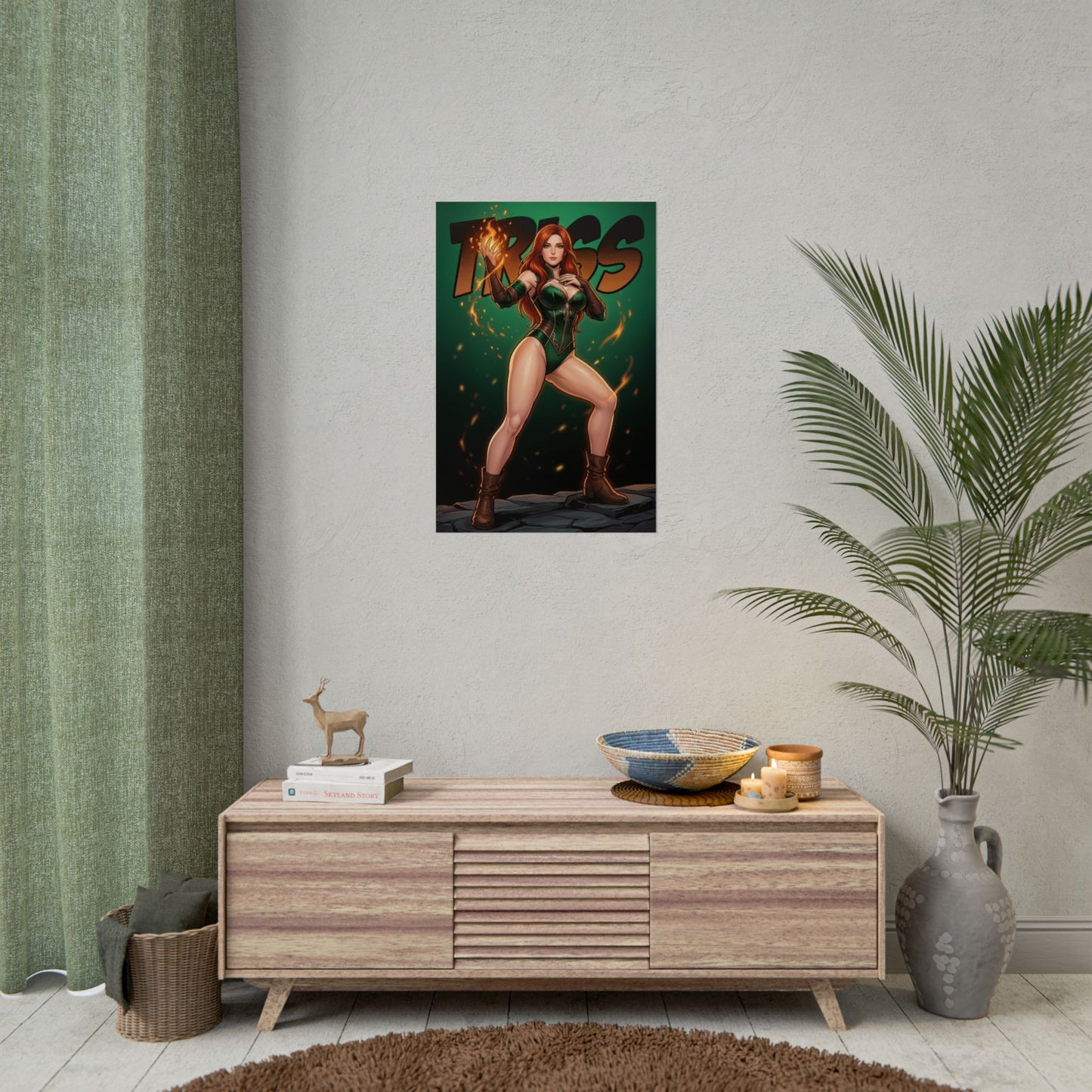 Triss Merigold Poster, Witcher Wall Art Print, Fantasy Sorceress Girl Decor, RPG Game Wall Art, Gamer Gift
