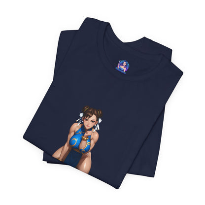 Chun-Li T-Shirt | Street Fighter Grafik-T-Shirt für Gamer &amp; Anime-Fans | Kämpfer-Waifu-Shirt