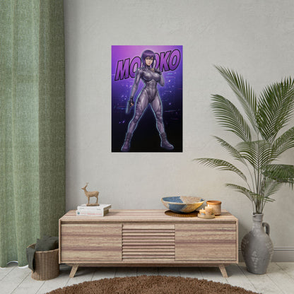 Motoko Kusanagi Art Print, Ghost in the Shell Poster, Cyberpunk Anime Wall Art, Futuristic Girl Decor, Gift