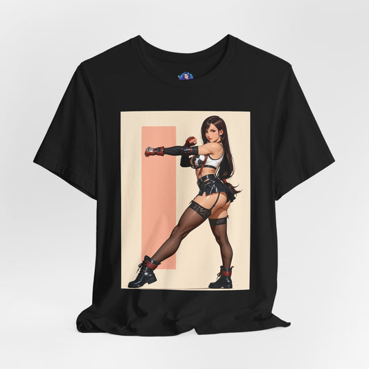 Tifa Lockhart Grafik-T-Shirt | Final Fantasy VII T-Shirt für Otaku- und Gamer-Fans | Sexy Heldinnen-Shirt