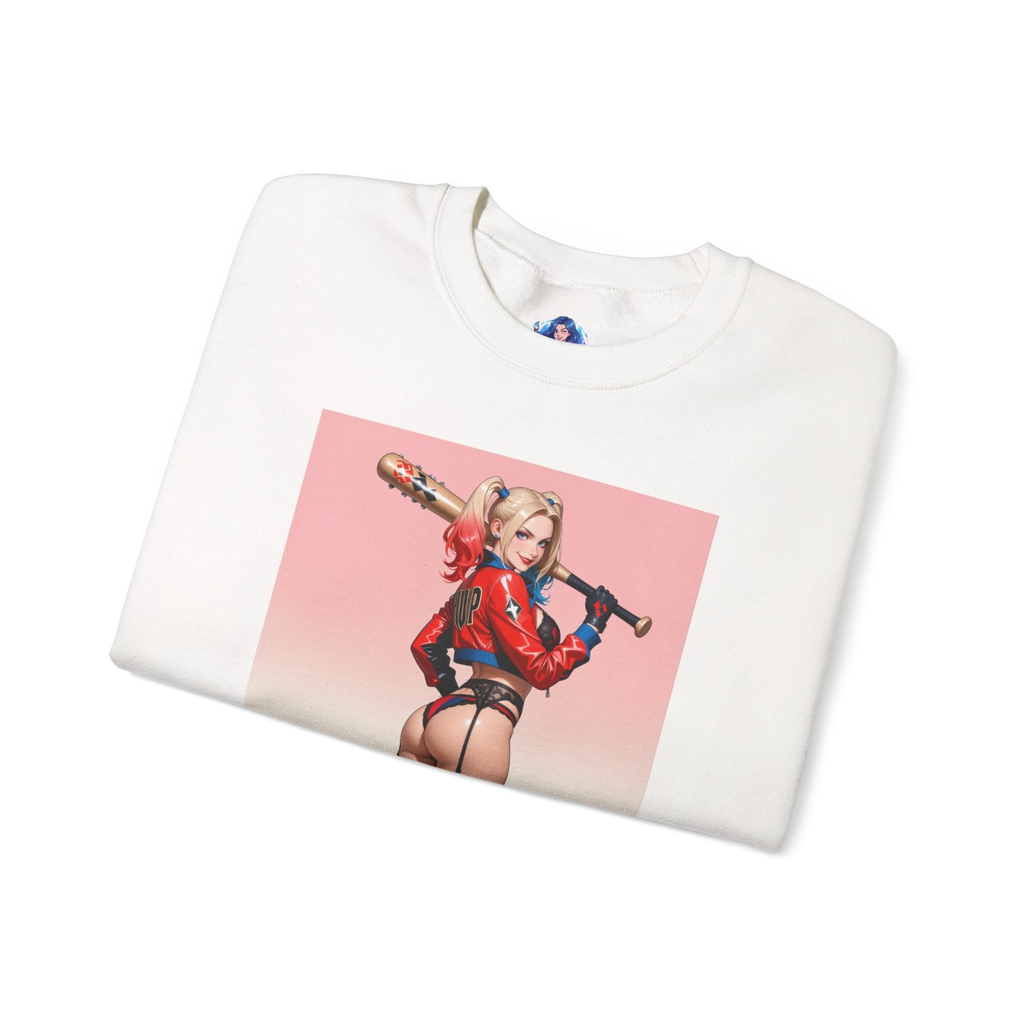 Толстовка Харлі Квінн, світшот із круглим вирізом із лиходієм DC, затишний одяг із коміксів для щоденного носіння