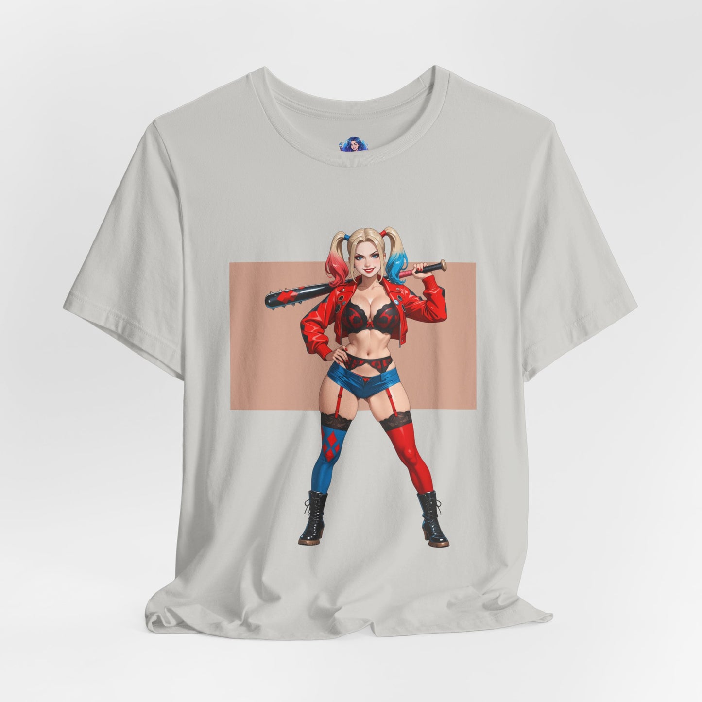 Harley Quinn Shirt | DC Comics T-Shirt für Otakus &amp; Gamer | Süßes, verrücktes Waifu-Shirt