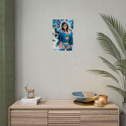 Mei Poster, Overwatch Anime Girl Art Print, Waifu Ice Hero Wall Decor