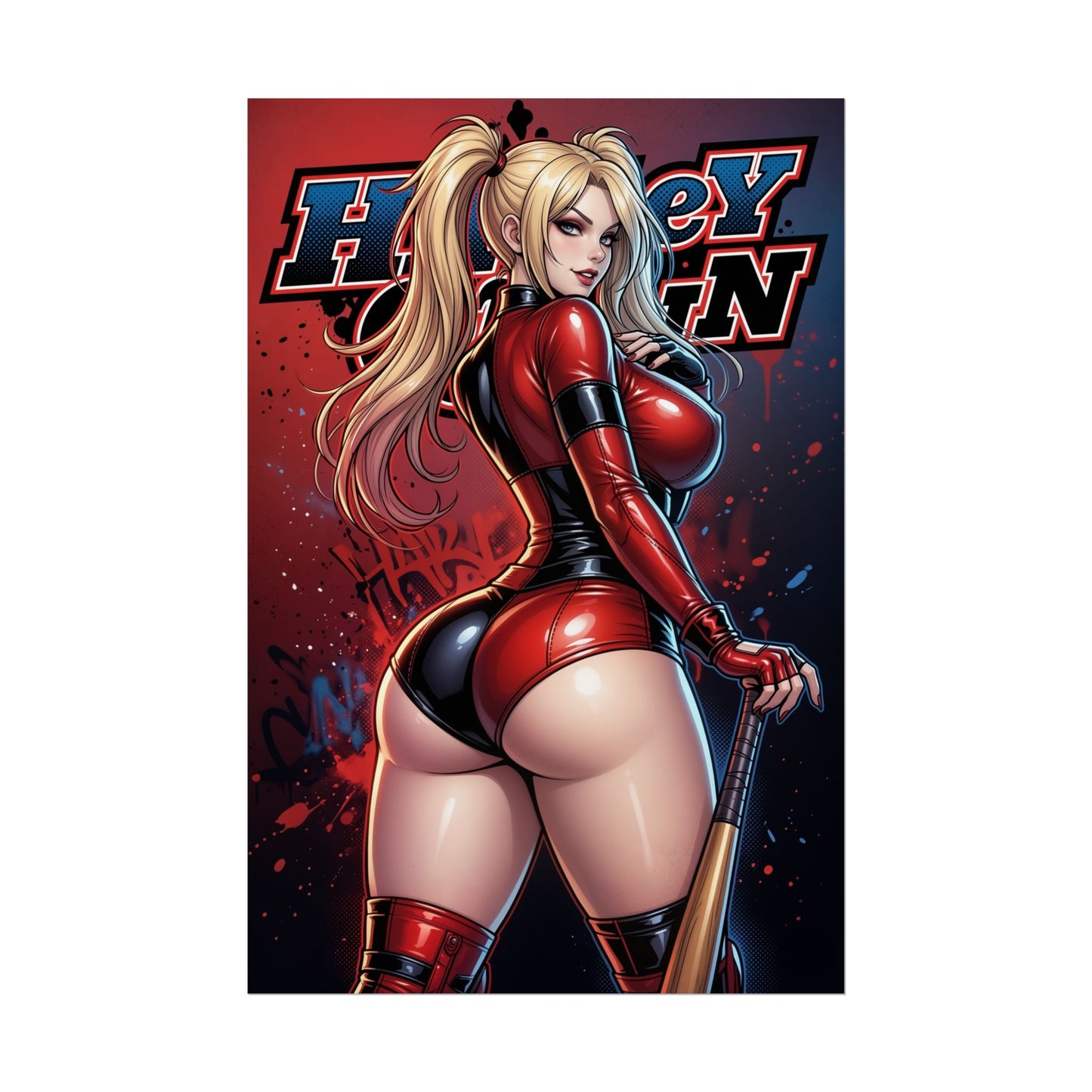 Harley Quinn Poster, DC Comics Wall Art Print, Joker Girl Decor, Gotham Style Wall Art, Gift for Fan