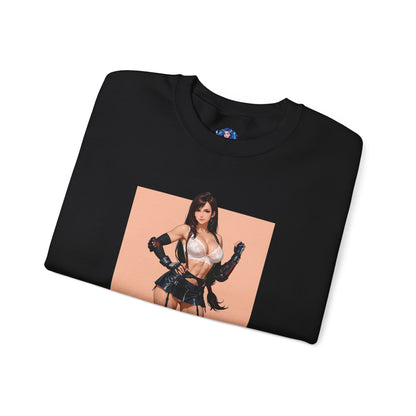 Tifa Lockhart Sweatshirt, Kämpfer-Rundhalsausschnitt, Gemütliche RPG-Gaming-Bekleidung
