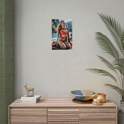 Supergirl-Wandbild, Anime-Waifu-Poster, Deko für Gamer-Zimmer mit Heldin