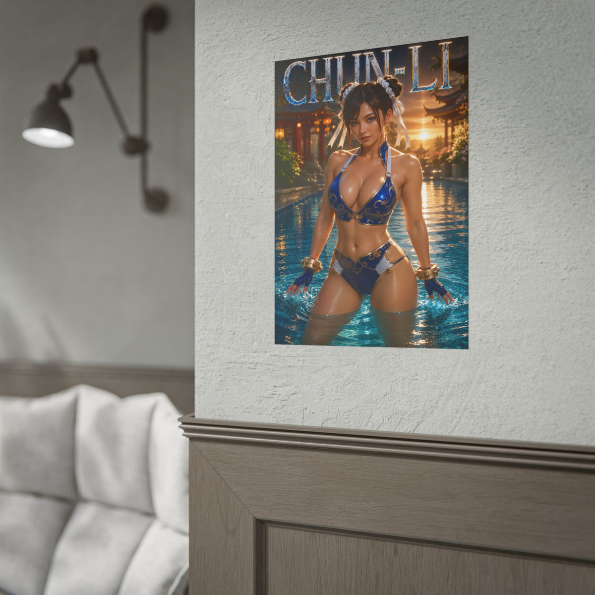 Gaming Wall Art Chun Li Street Fighter Poster Bedroom Game Room Decor Art Print