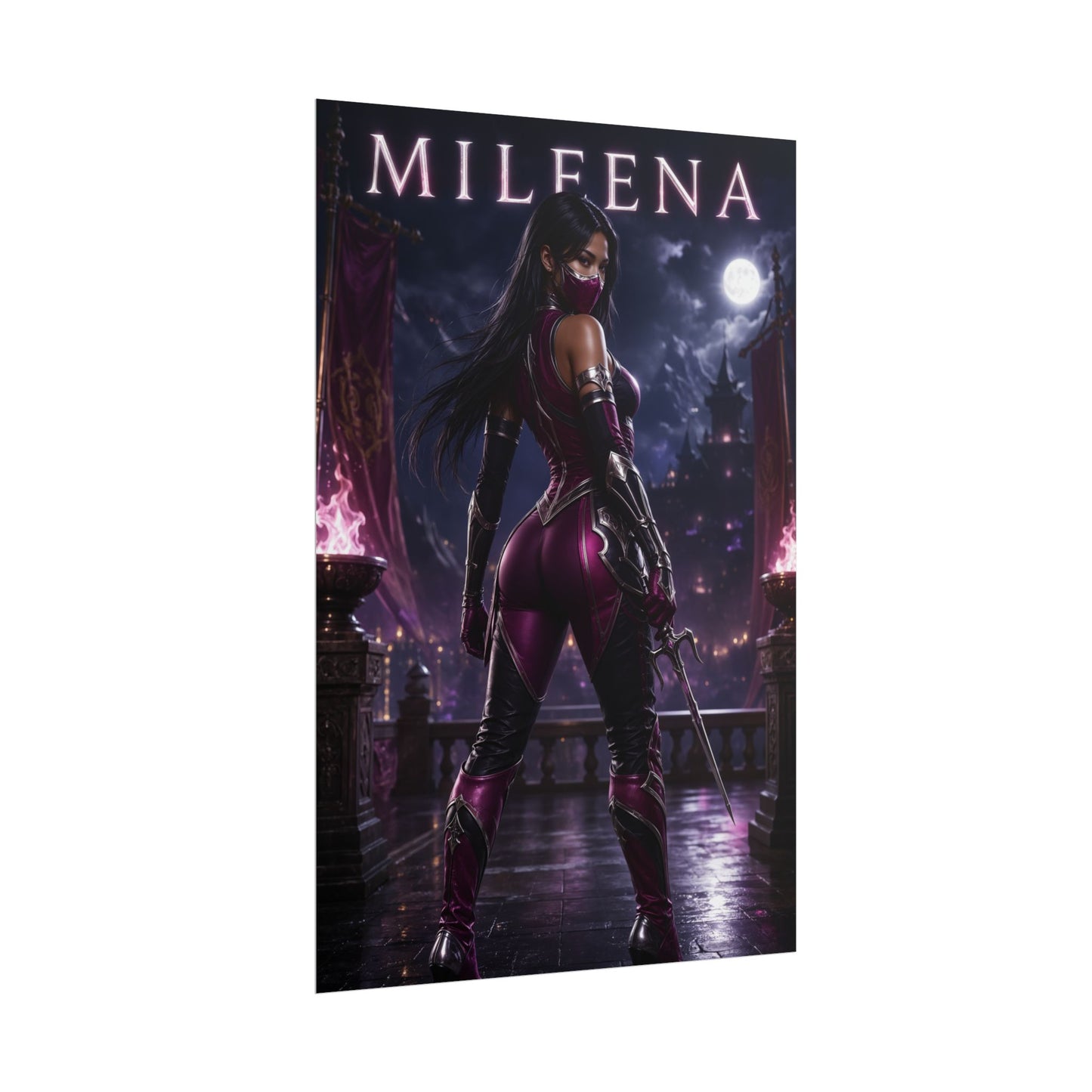 Mileena Mortal Kombat Poster MK Gaming Wall Art Print Decor