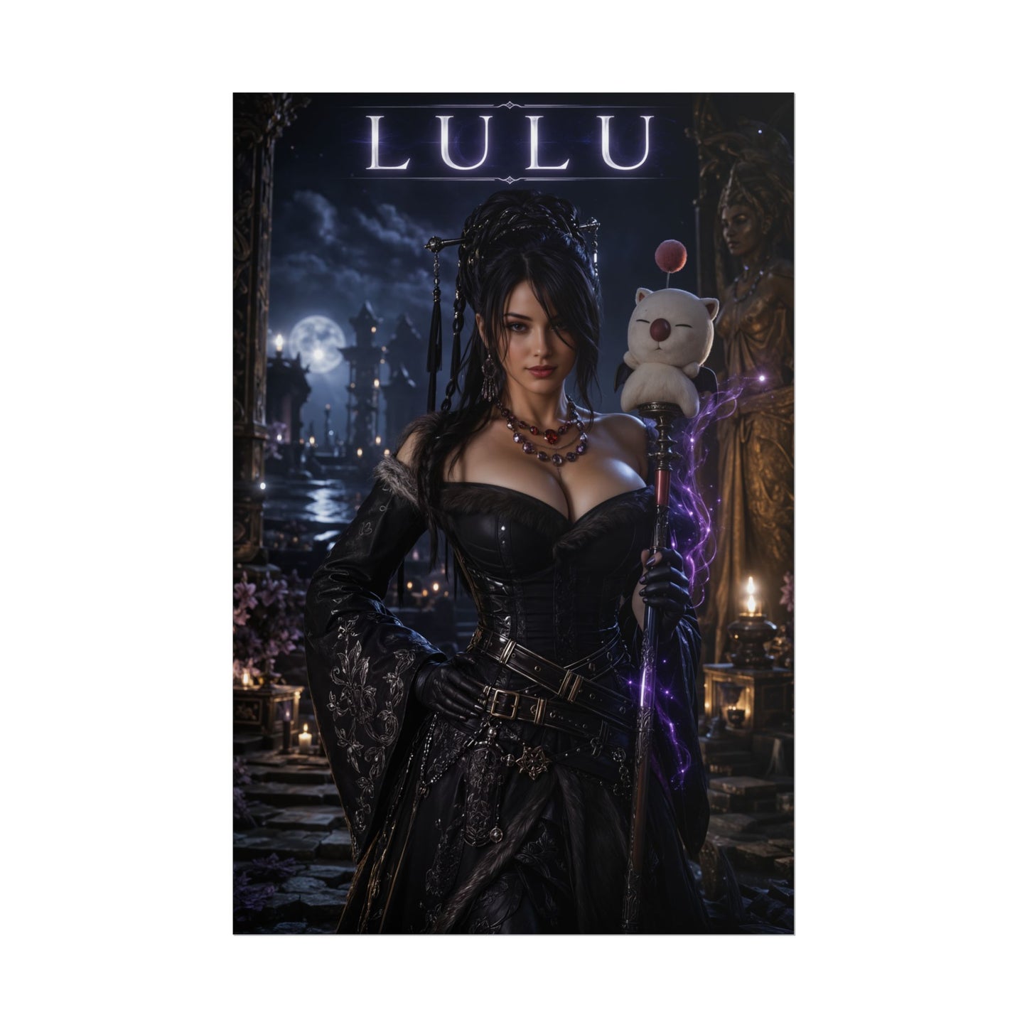 Lulu Final Fantasy Poster, FFX Wall Art, Fantasy Print, Gamer Decor