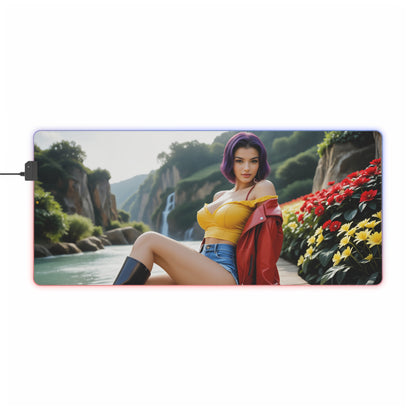 Килимок для столу Faye Valentine – світлодіодний RGB-підсвітлювальний килимок, ігровий комплект для дівчат з аніме Waifu