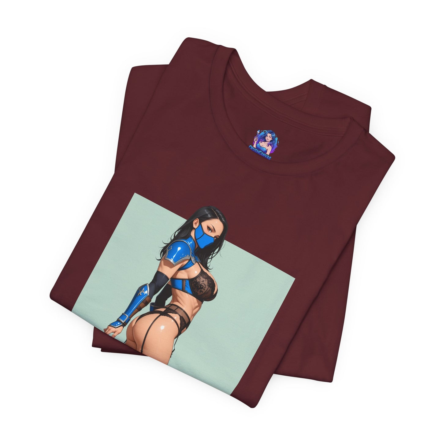 Kitana Grafik-T-Shirt | Mortal Kombat T-Shirt für Otakus und Kampfspielfans | Blaues Ninja-Waifu-Shirt