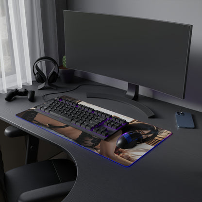 Mikasa Ackerman Desk Mat – LED RGB Pad, Protective Waifu Girl Setup
