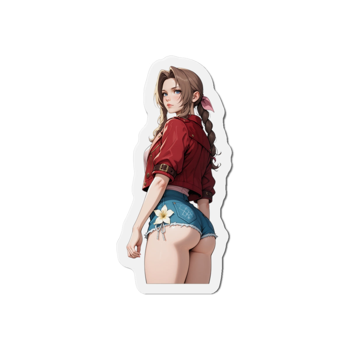 Aerith Magnet – FF7 Anime Girl Fridge Magnet, Cute Flower Girl Decor