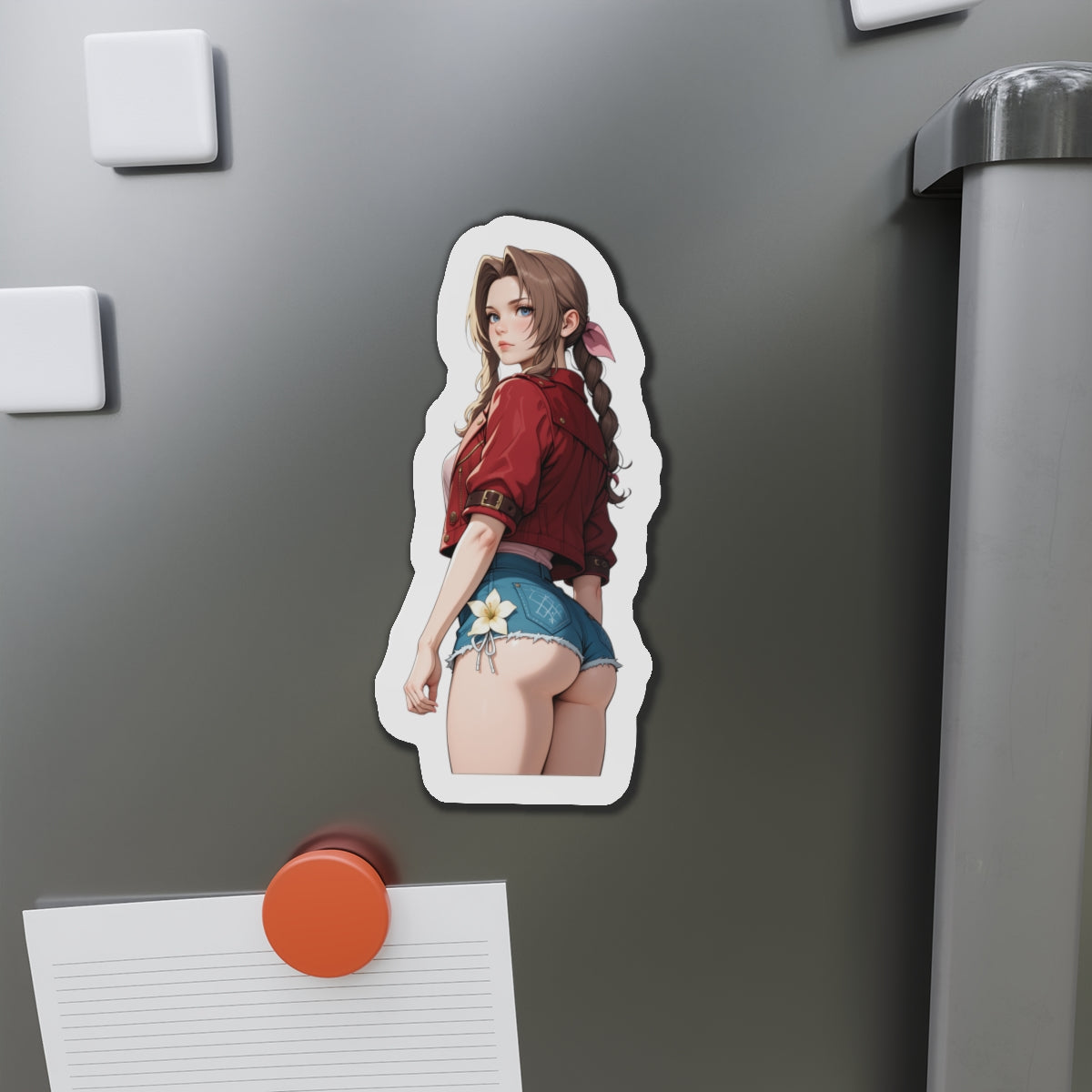Aerith Magnet – FF7 Anime Girl Fridge Magnet, Cute Flower Girl Decor