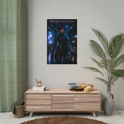 Motoko Kusanagi Poster, Ghost in the Shell Wall Art, Anime Print Decor