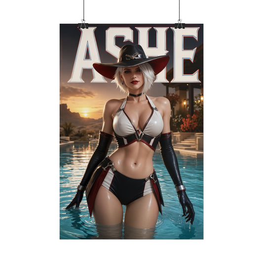 Ashe Overwatch Gaming Poster Wall Art Gamer Room Decor Collectible Print