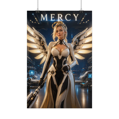 Overwatch Mercy Poster Blizzard Angel Wall Art Print Decor