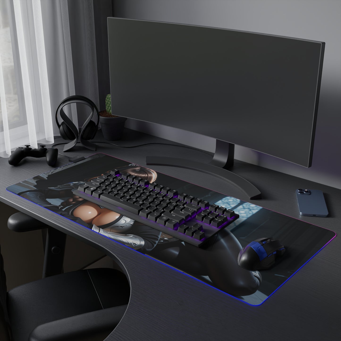 Килимок для столу Shadowheart – світлодіодний RGB-підсвітка, ігровий комплект для дівчат з аніме Waifu