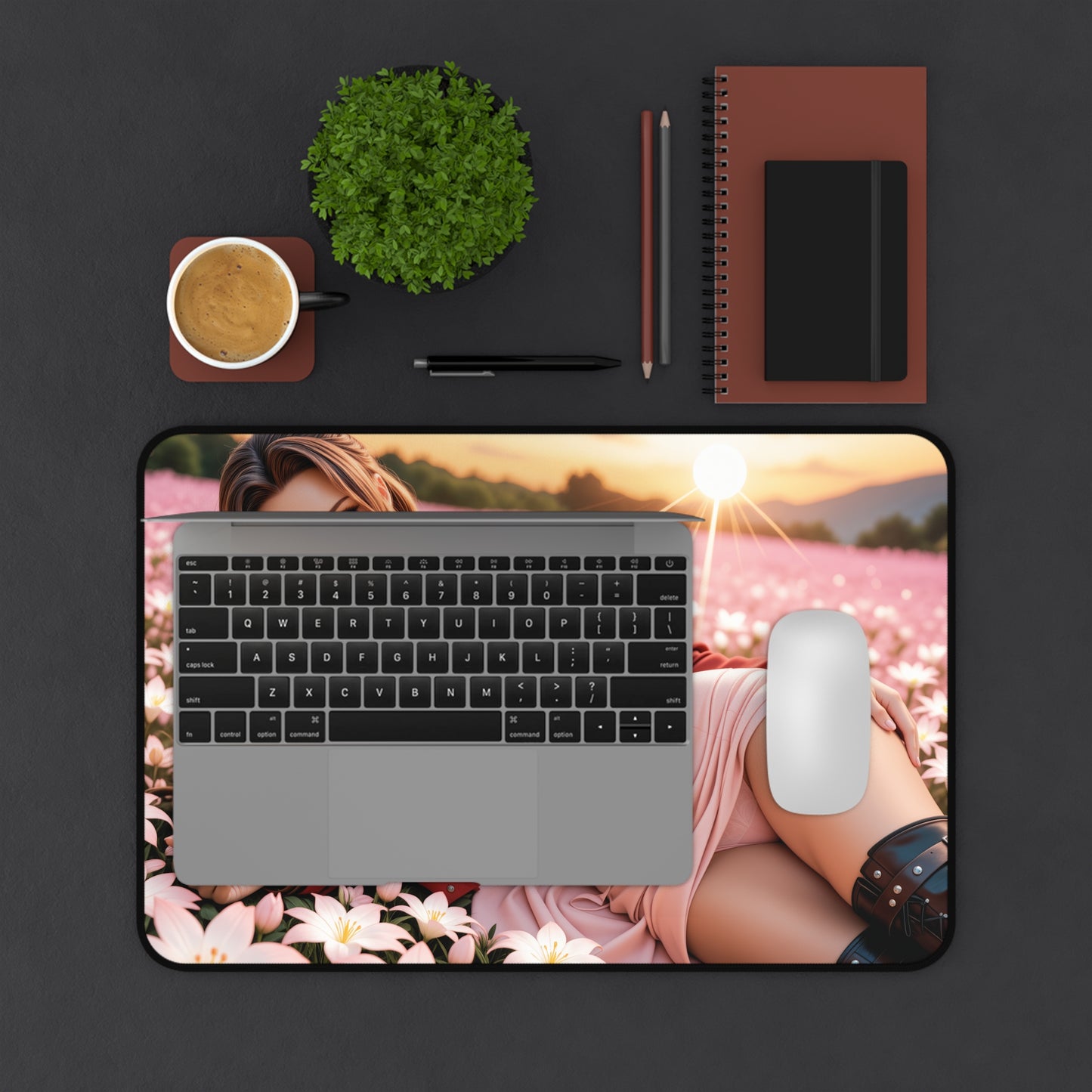 Килимок для столу Aerith Gainsborough, килимок для миші з героїнею фентезійних ігор, квітковий ігровий декор