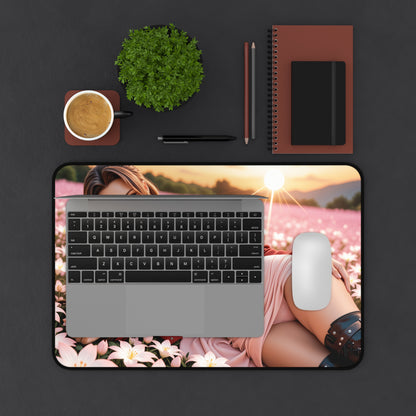 Килимок для столу Aerith Gainsborough, килимок для миші з героїнею фентезійних ігор, квітковий ігровий декор