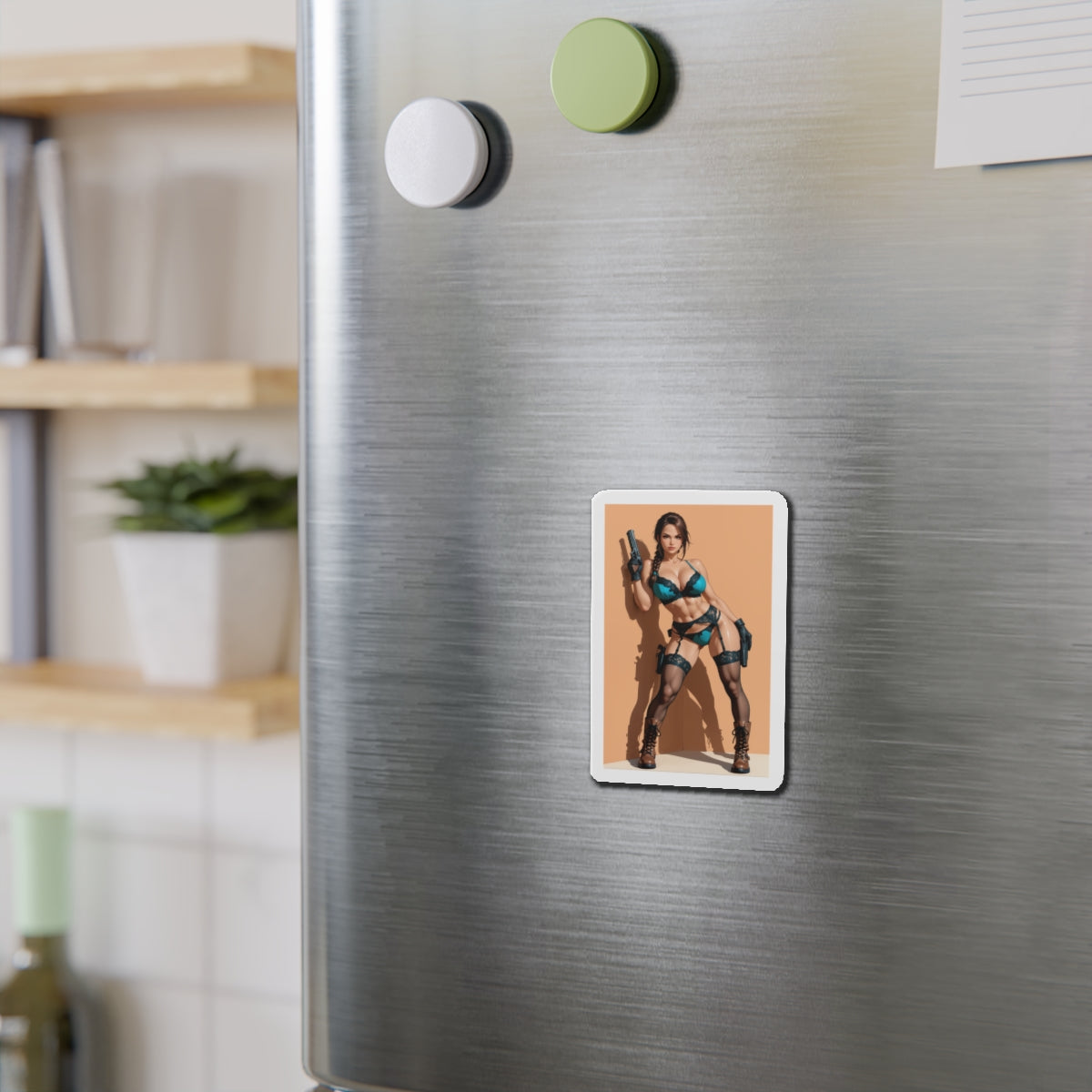 Lara Croft Magnet – Tomb Raider Kühlschrankmagnet, sexy Abenteurerin Anime-Dekoration