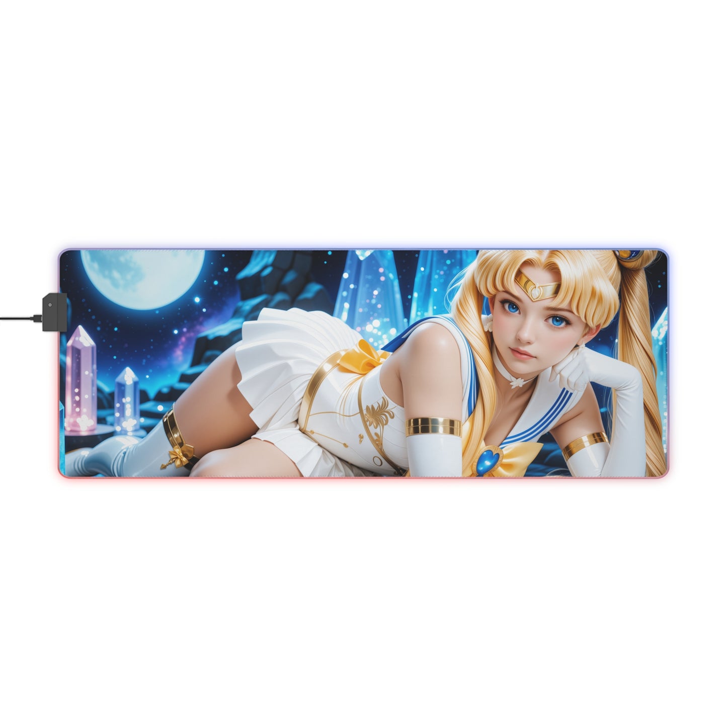 Килимок для столу Sailor Moon – світлодіодний RGB-підкладка, ігровий комплект із зображенням дівчини з аніме Waifu