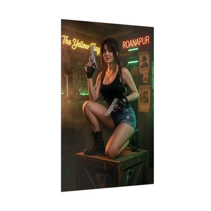 Revy Poster, Black Lagoon Art Print, Iconic Action Anime Character Wall Decor — edgy female gunslinger art for anime or gaming room