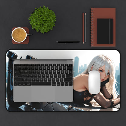 Gaming Mouse Pad – 2B Desk Mat, Nier Automata Anime Girl, Sci-Fi Battle Setup
