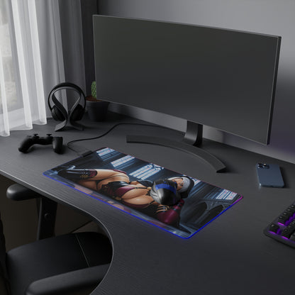 Ivy Valentine Schreibtischunterlage – LED RGB-Pad, Waifu Anime Girl Gaming-Setup