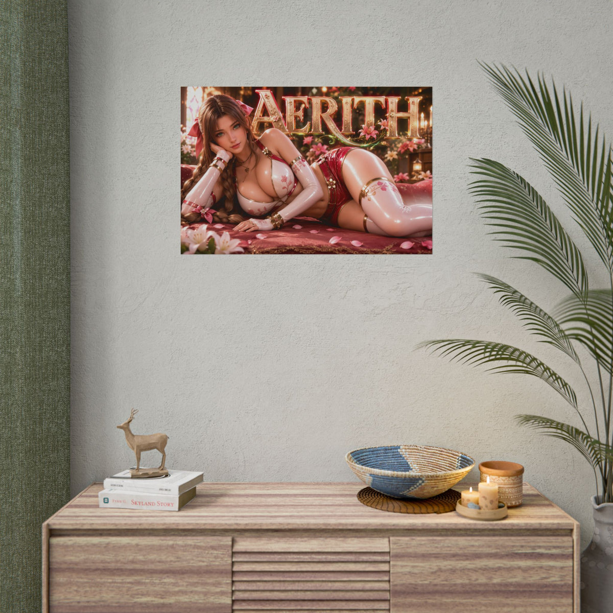 Game Room Decor Aerith Gainsborough Poster Gaming Wall Art Character Print
