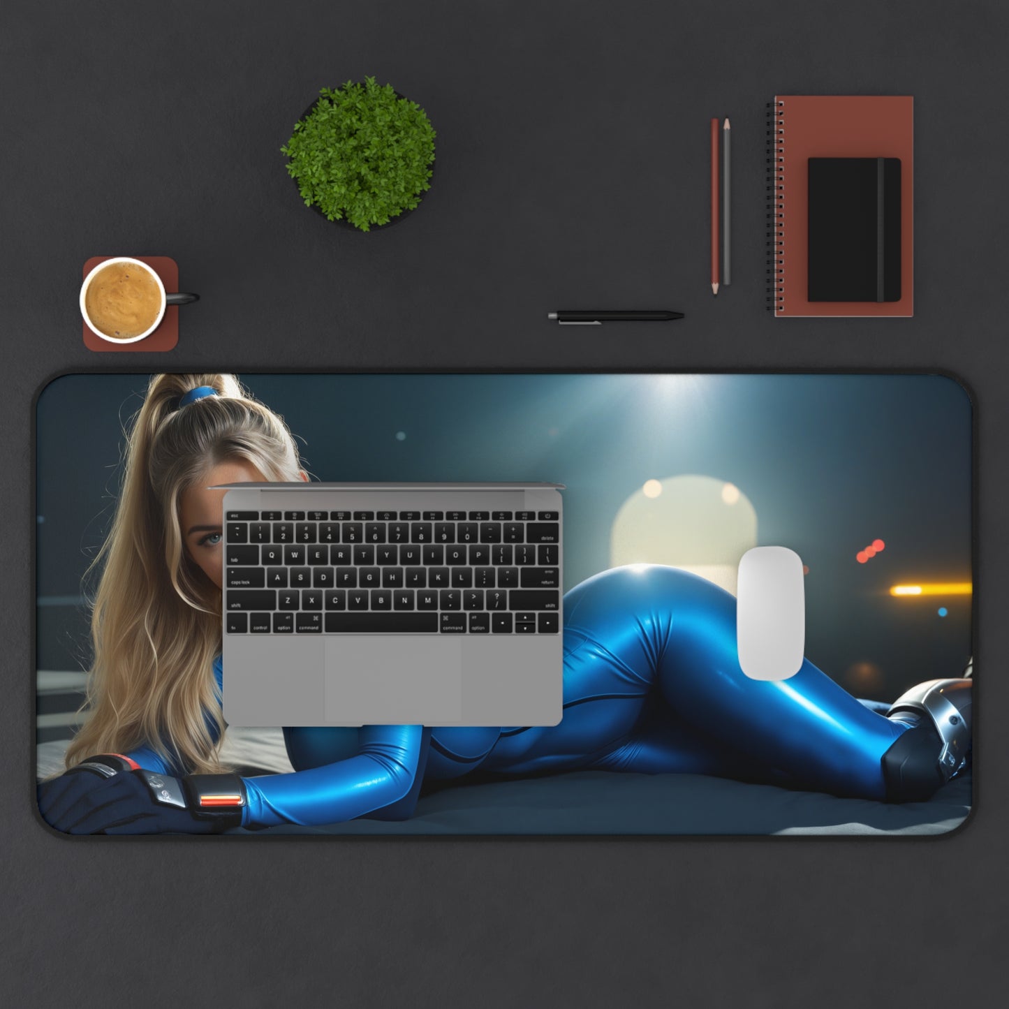 Килимок для столу Samus Aran, килимок для миші Sci-Fi Bounty Hunter, футуристичний ігровий стіл