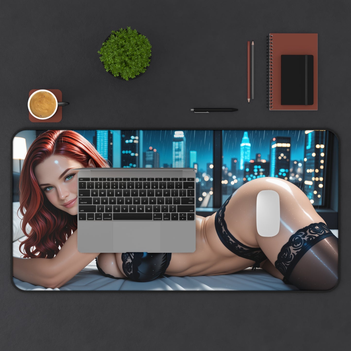 Black Widow Gaming Mouse Pad, Superhero Desk Mat, Marvel Heroine Gaming Setup