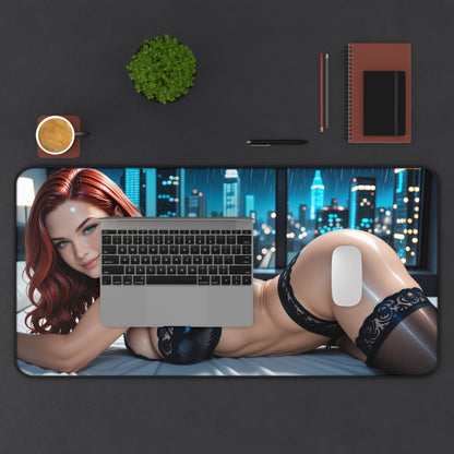 Black Widow Gaming Mouse Pad, Superhero Desk Mat, Marvel Heroine Gaming Setup