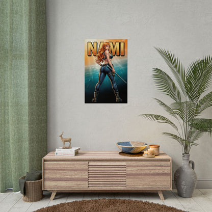 Nami One Piece Poster, One Piece Wall Art Print, Pirate Girl Decor, Anime Wall Art, Gift for Anime Fan