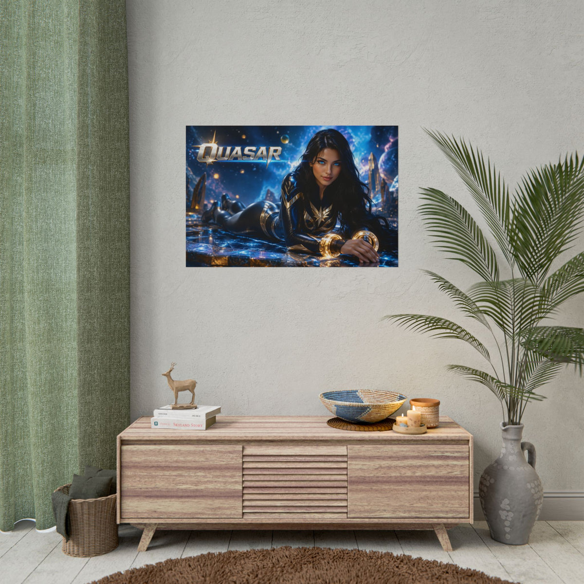 Comic Wall Art Quasar Poster Heroine Room Decor Collectible Character Print