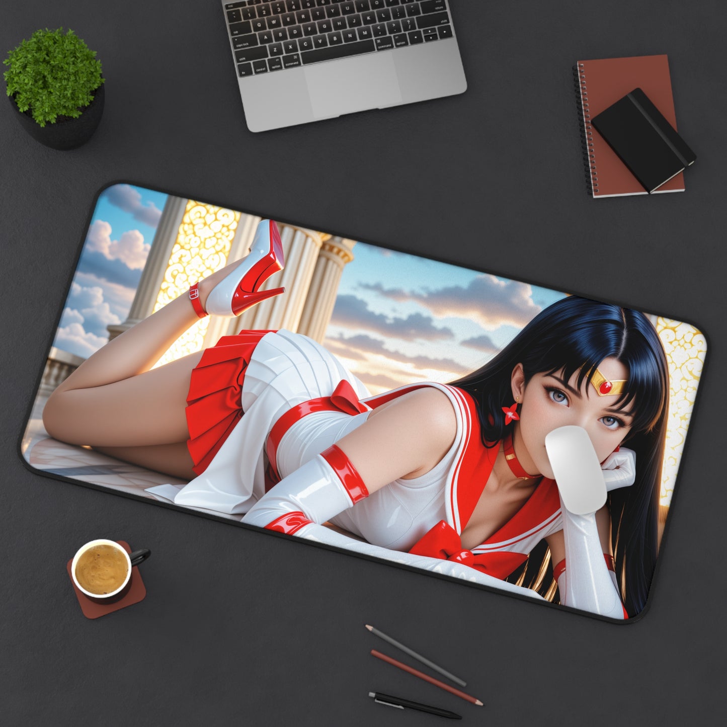 Килимок для столу Sailor Mars, килимок для миші Sailor Moon, декор для ігрового столу з аніме-героїнею