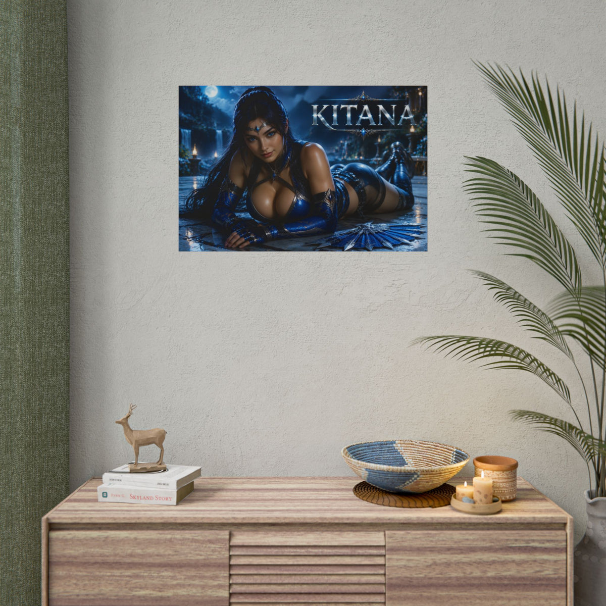 Kitana Character Poster Mortal Kombat Gaming Setup Wall Decor Collector Print